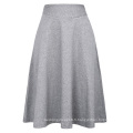 Kate Kasin Occident Women&#39;s High Stretchy Gris Coton Haute taille Une jupe élastique en ligne KK000279-3